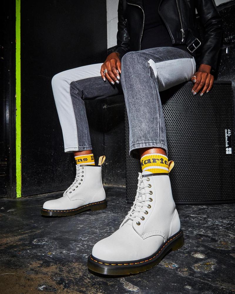 Men's Dr Martens Vegan 1460 Kemble Lace Up Boots White | AU 546DFM